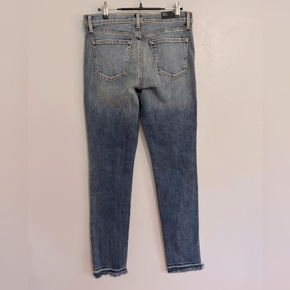 J Brand Reunion Mid Rise Raw Hem Skinny Jean Patchwork Size 29 - Picture 4 of 13